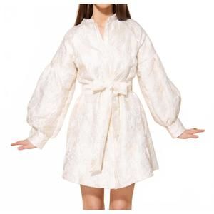 NEW ELLISON shimmer jacquard dress in cream